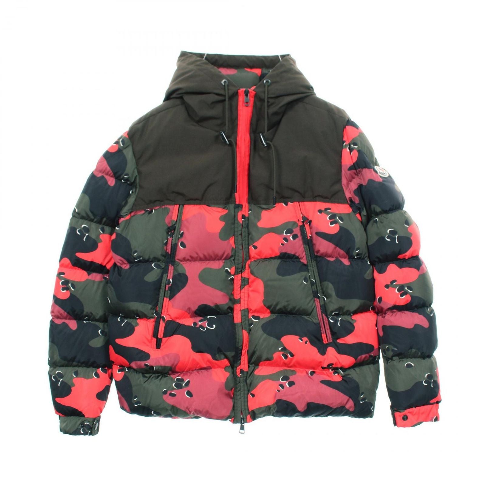 Moncler Down Jacket Eymeric Hooded Black Orange Nylon Emeric