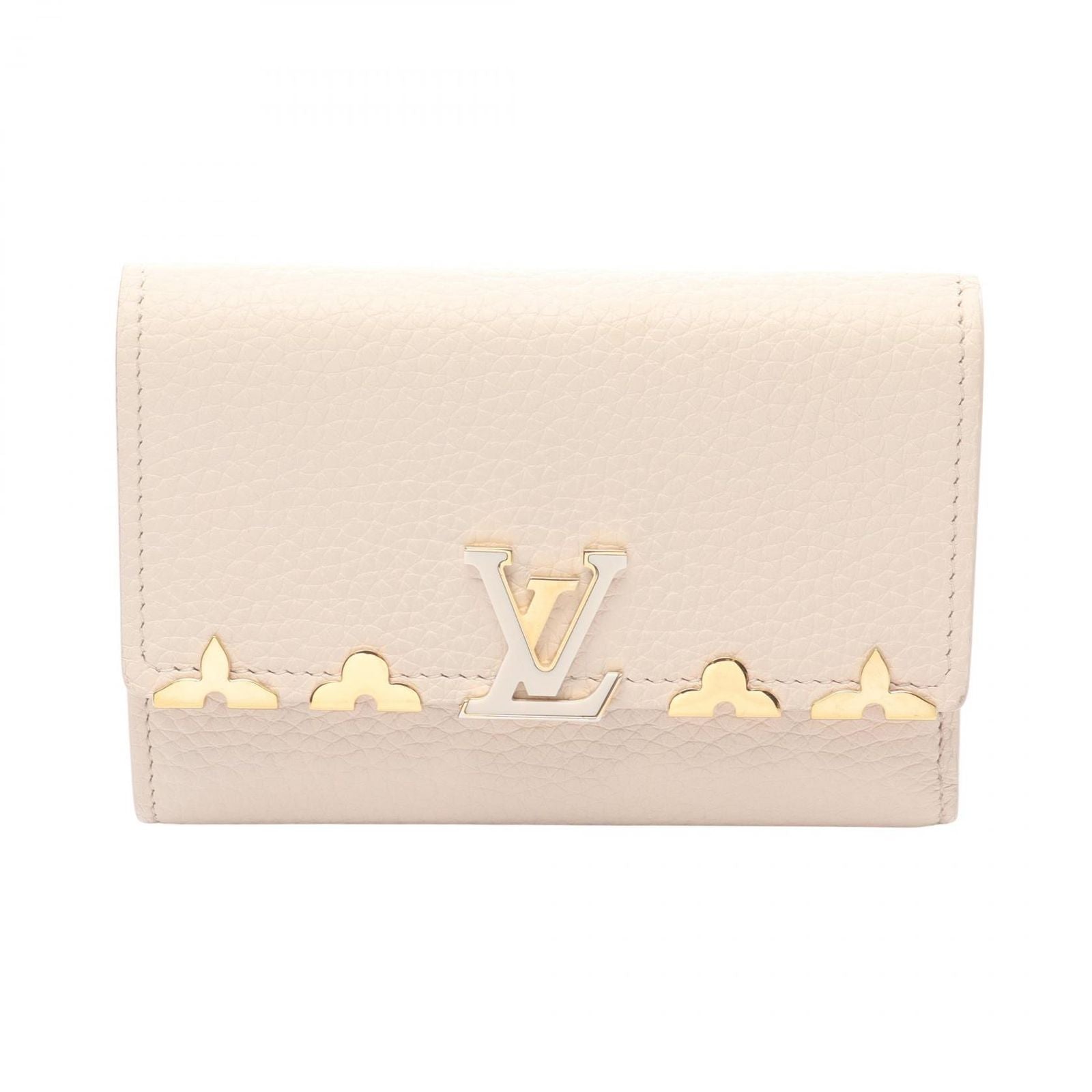 Louis Vuitton Trifold Wallet Portefeuille Capucines Compact Quartz Leather Watch