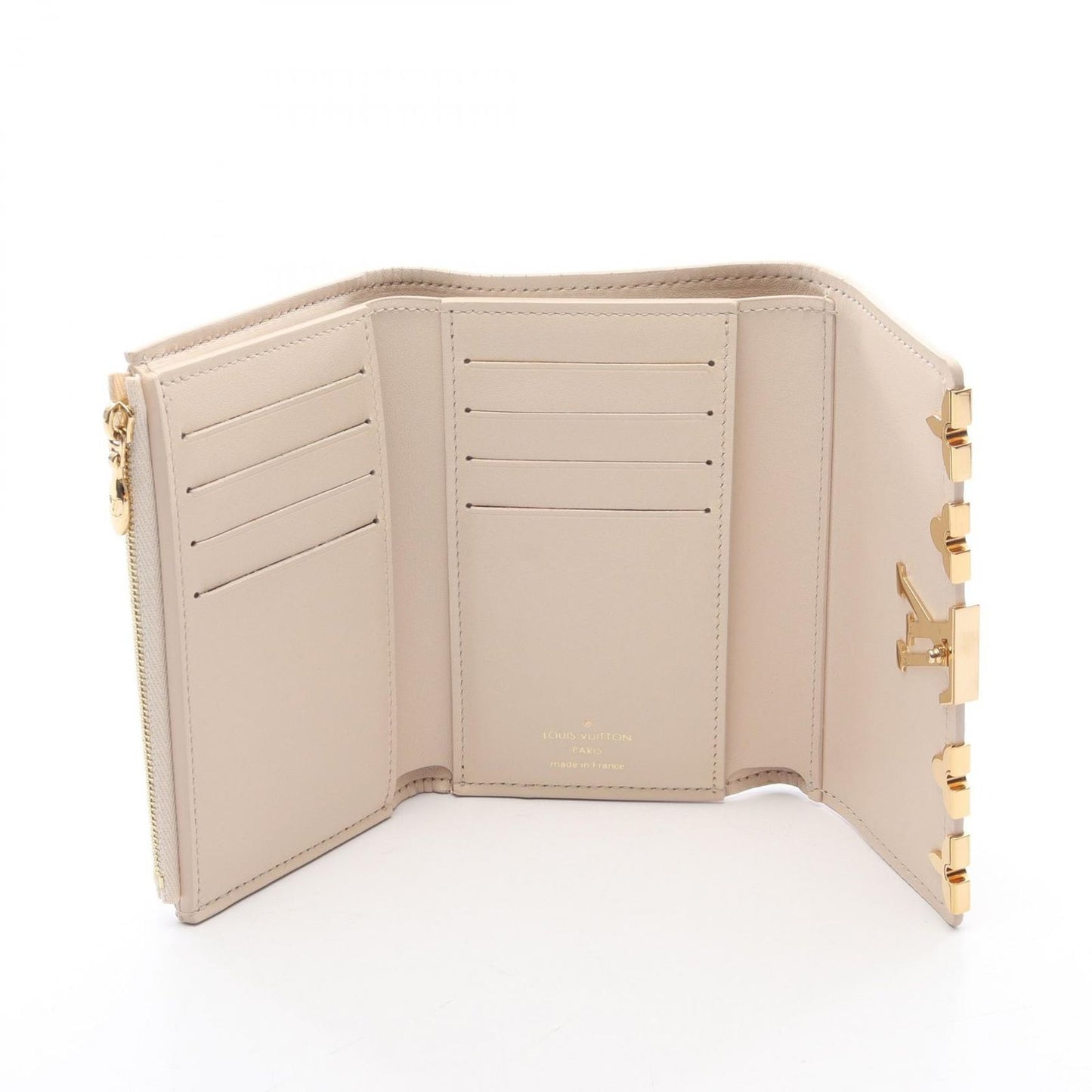 Louis Vuitton Trifold Wallet Portefeuille Capucines Compact Quartz Leather Watch — view 3