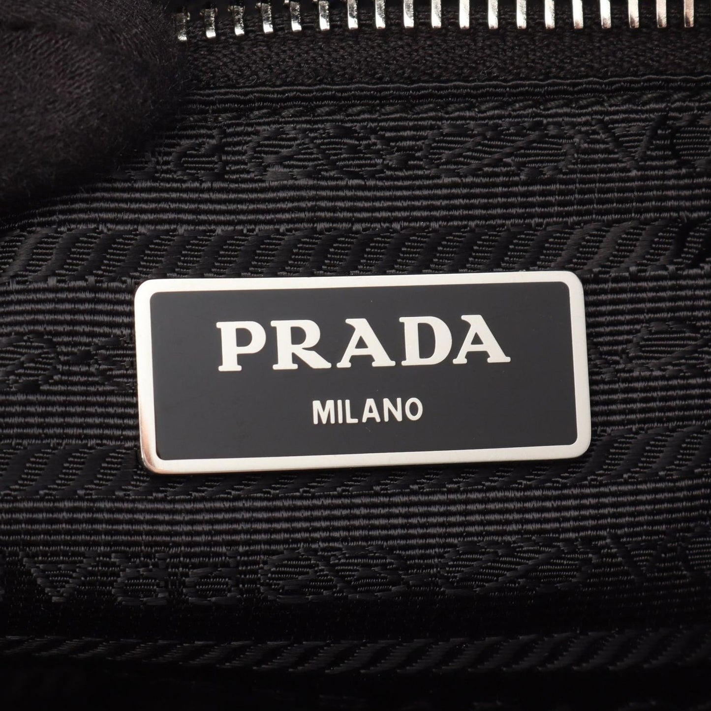Prada Shoulder Bag Tessuto Impuntu Black Nylon Saffiano Leather Triangle Logo — view 4