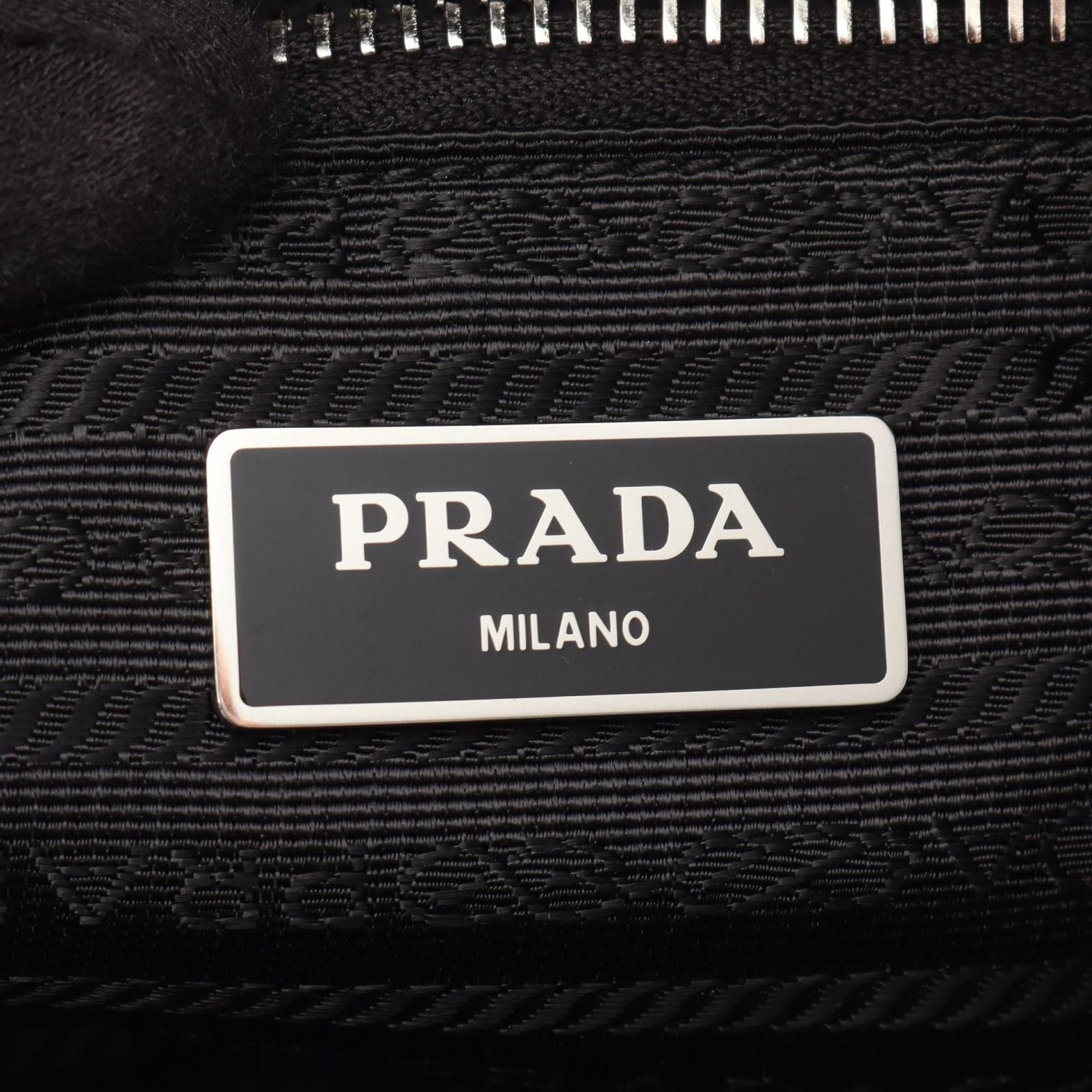 Prada Shoulder Bag Tessuto Impuntu Black Nylon Saffiano Leather Triangle Logo — view 4
