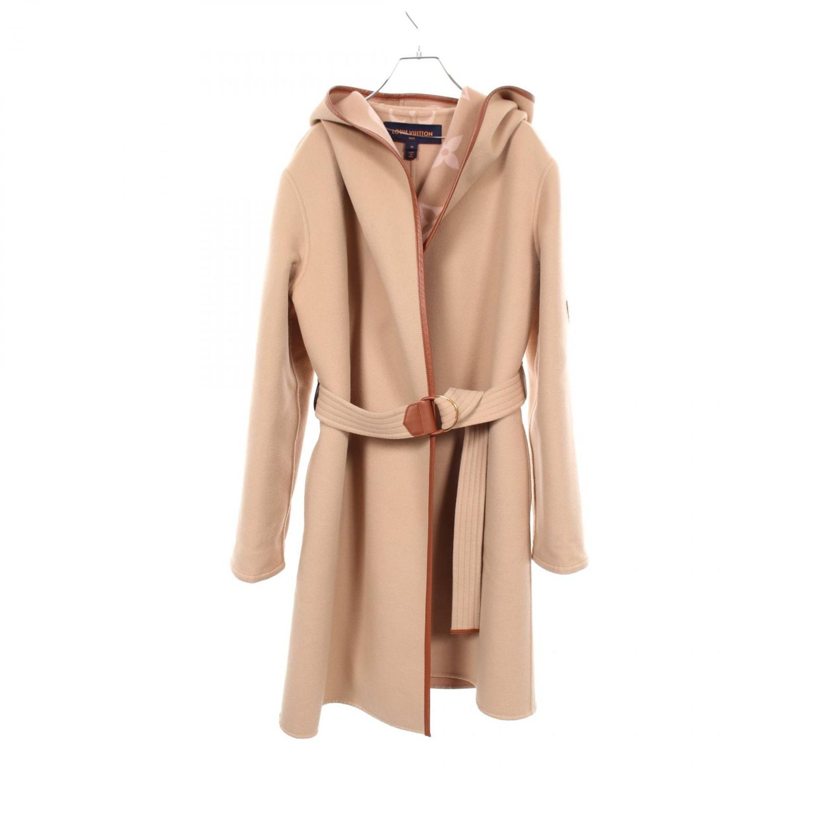 Louis Vuitton Giant Monogram Hooded Wrap Wool Coat
