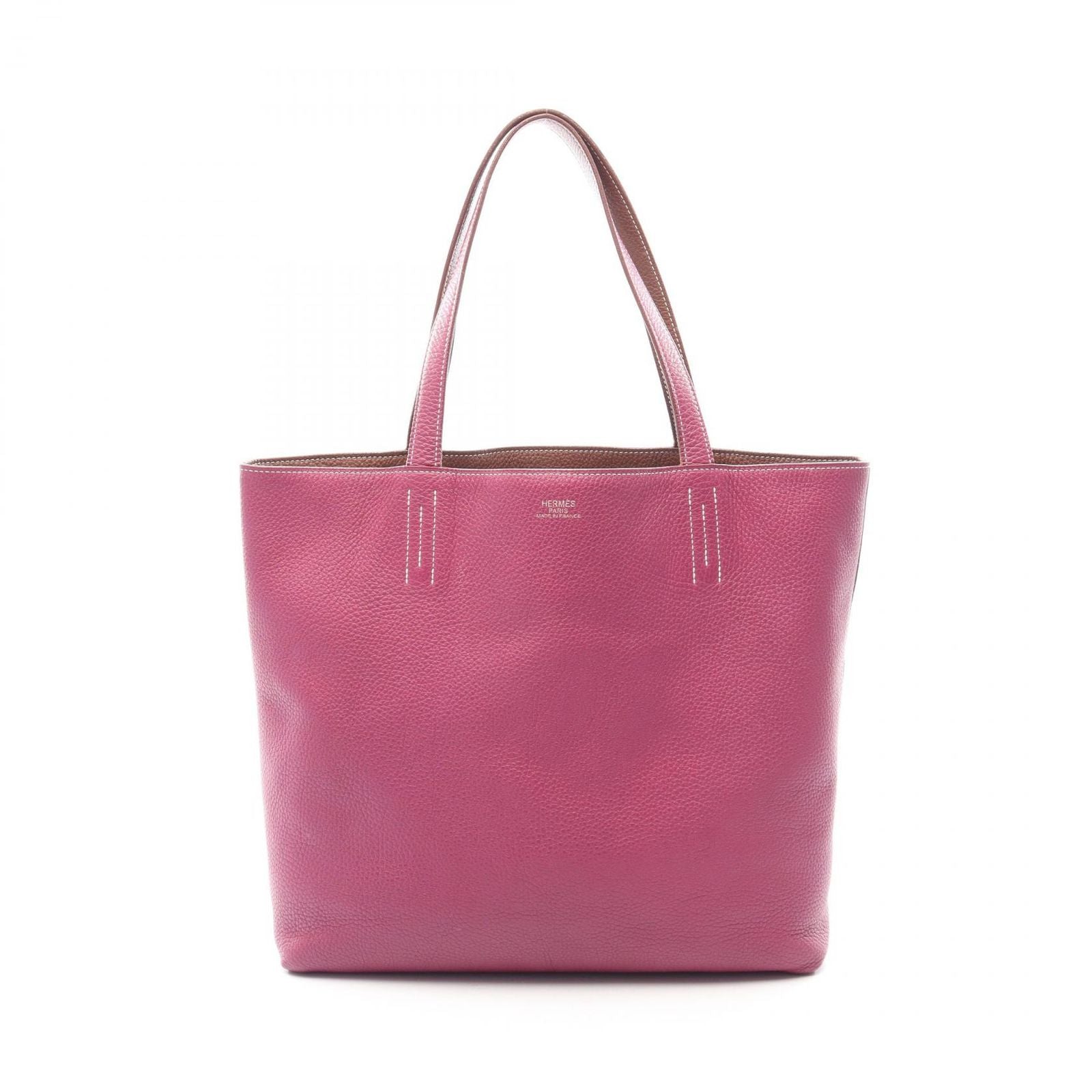 Hermes Tote Double Sens 45 Brown Doindy Tosca Leather