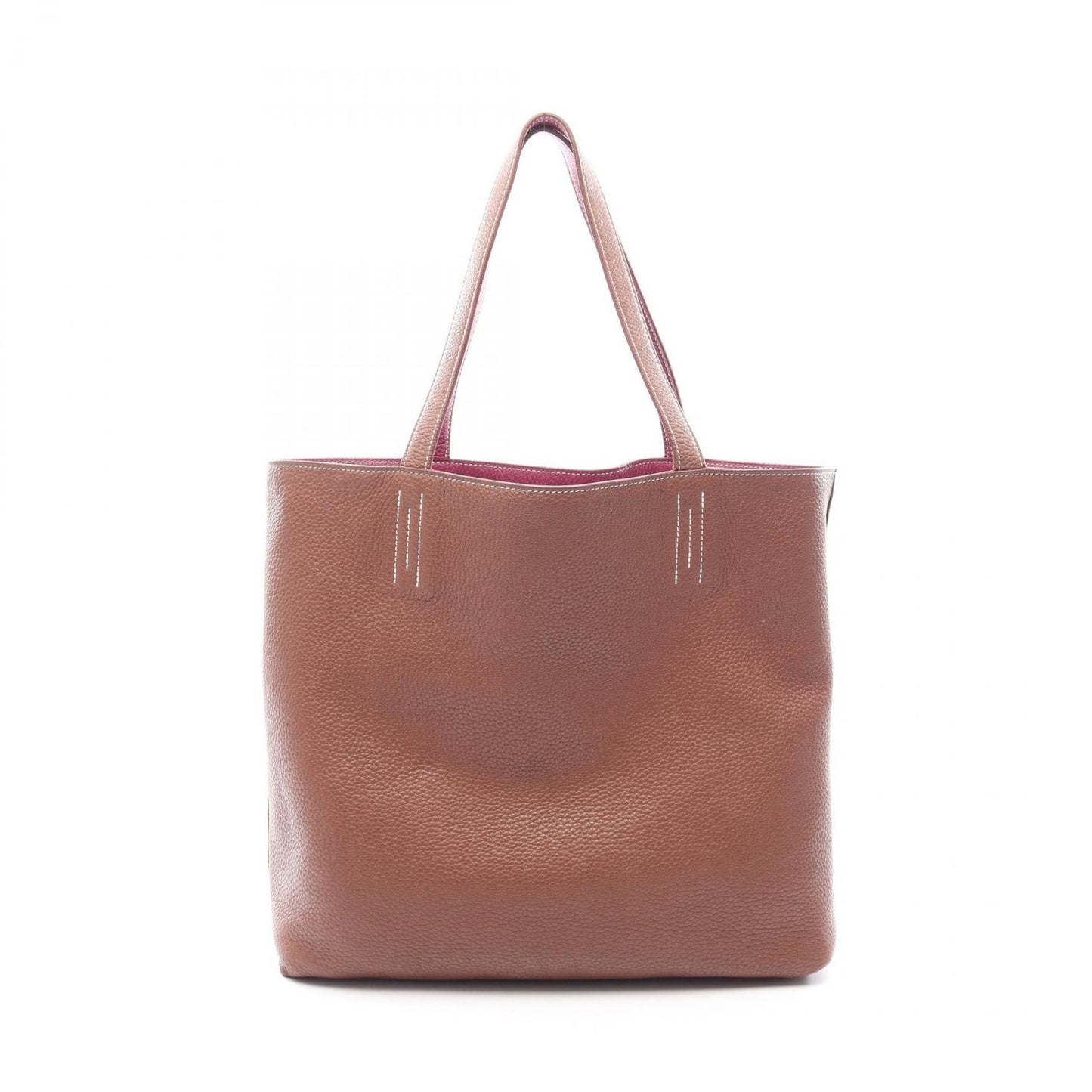Hermes Tote Double Sens 45 Brown Doindy Tosca Leather — view 6