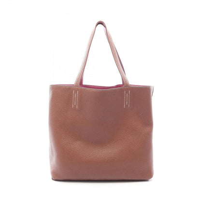 Hermes Tote Double Sens 45 Brown Doindy Tosca Leather — view 6