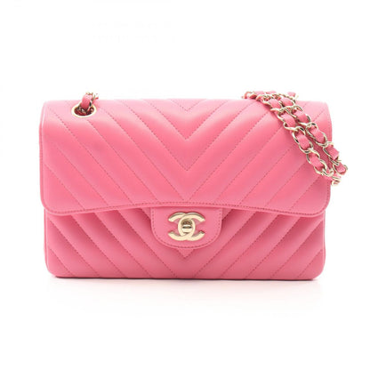 Chanel Shoulder Bag Chain Pink Lambskin