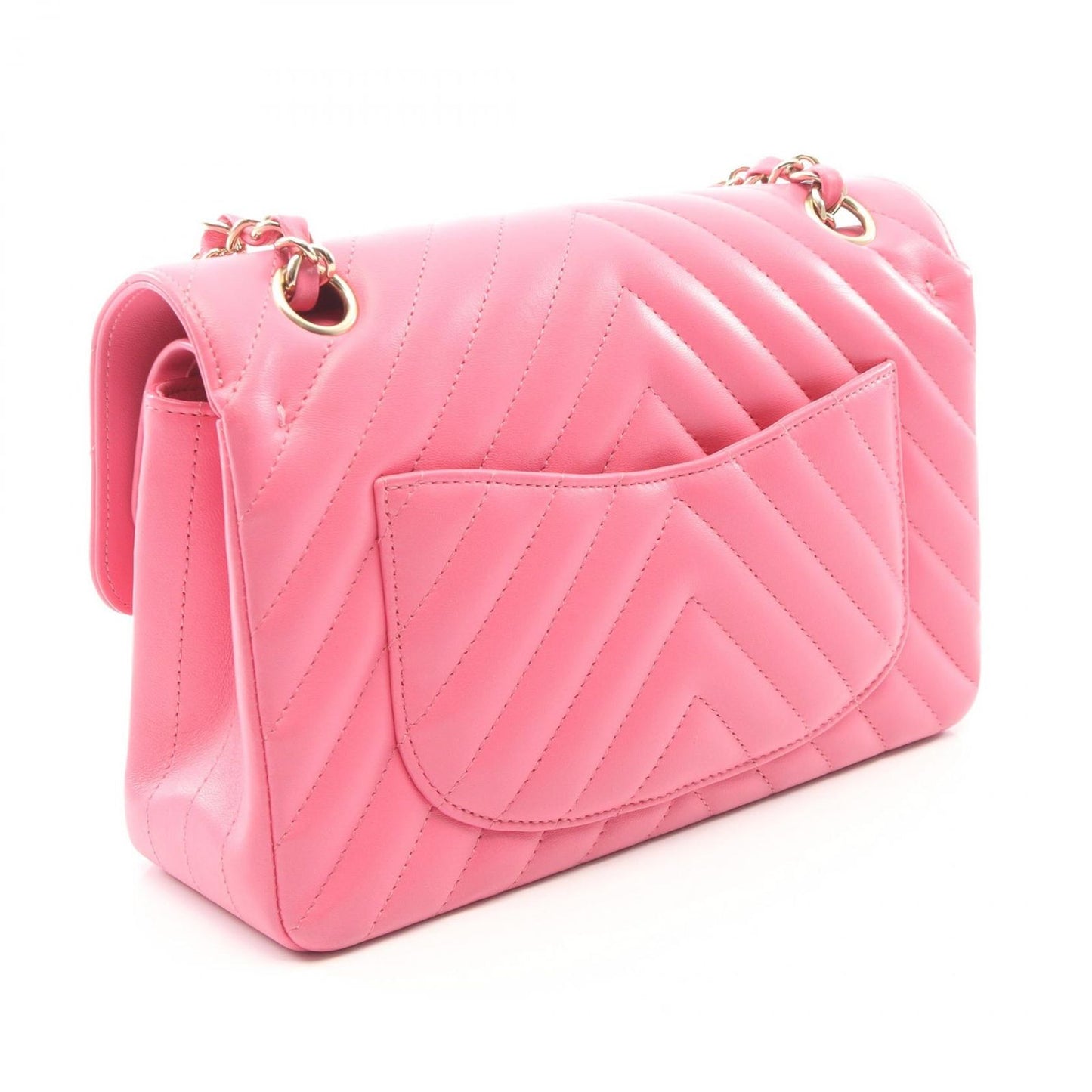Chanel Shoulder Bag Chain Pink Lambskin — view 2