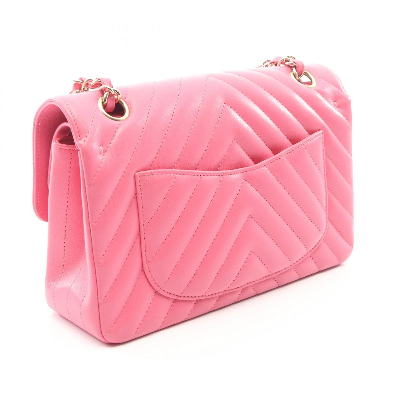 Chanel Shoulder Bag Chain Pink Lambskin — view 2