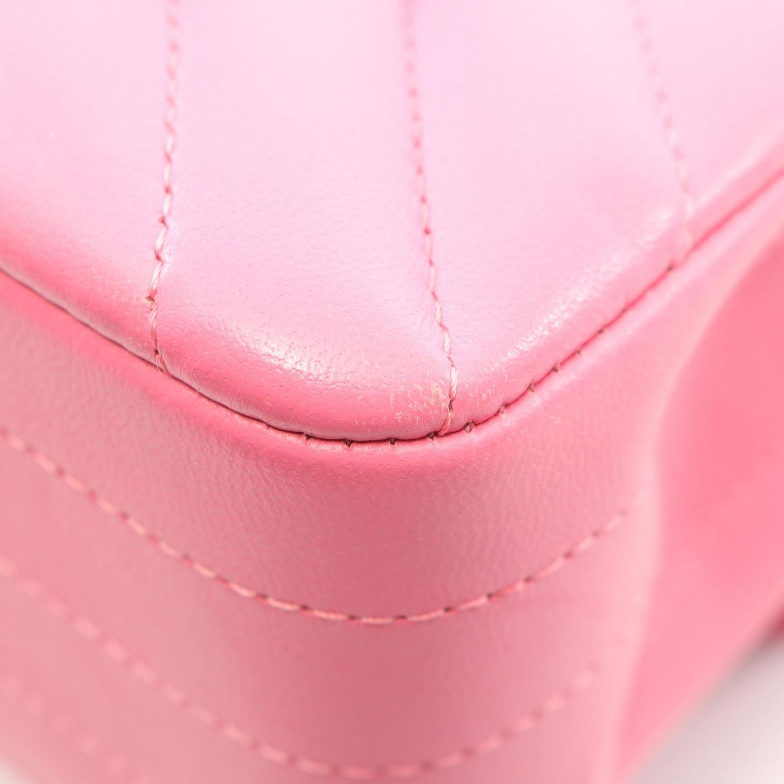 Chanel Shoulder Bag Chain Pink Lambskin — view 7