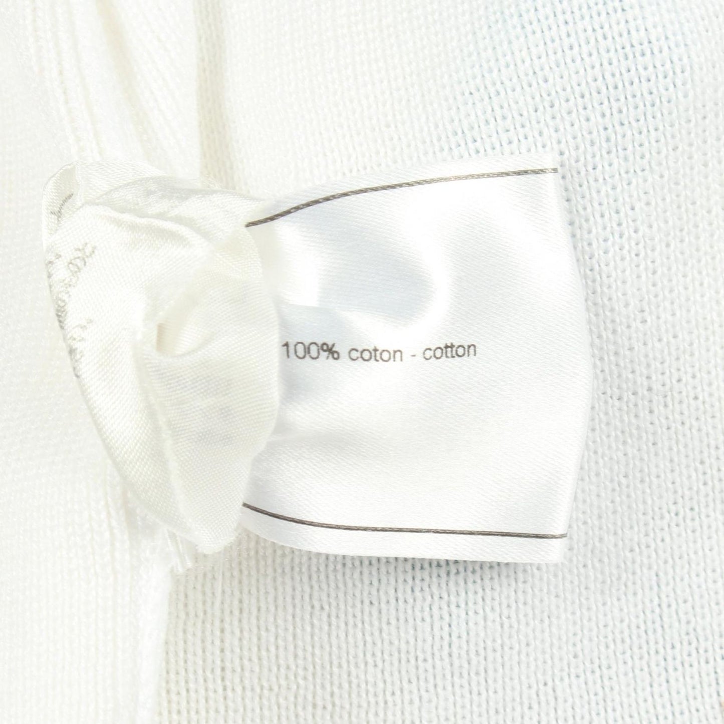 Chanel Knit CC Logo Short Sleeve Cotton Sweater — view 4