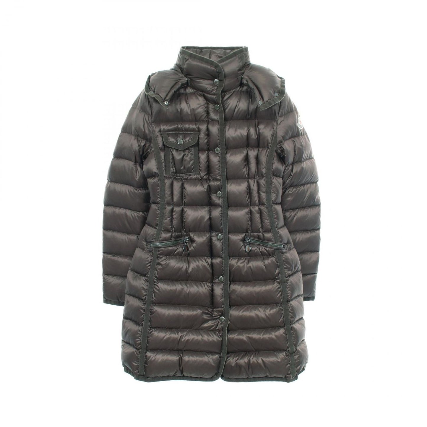 Moncler Down Jacket Hermine Dark Green Nylon Coat