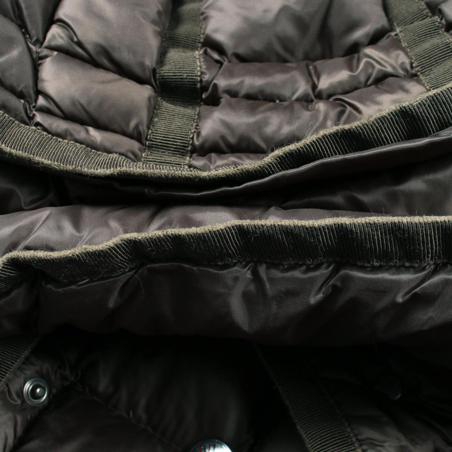 Moncler Down Jacket Hermine Dark Green Nylon Coat — view 6