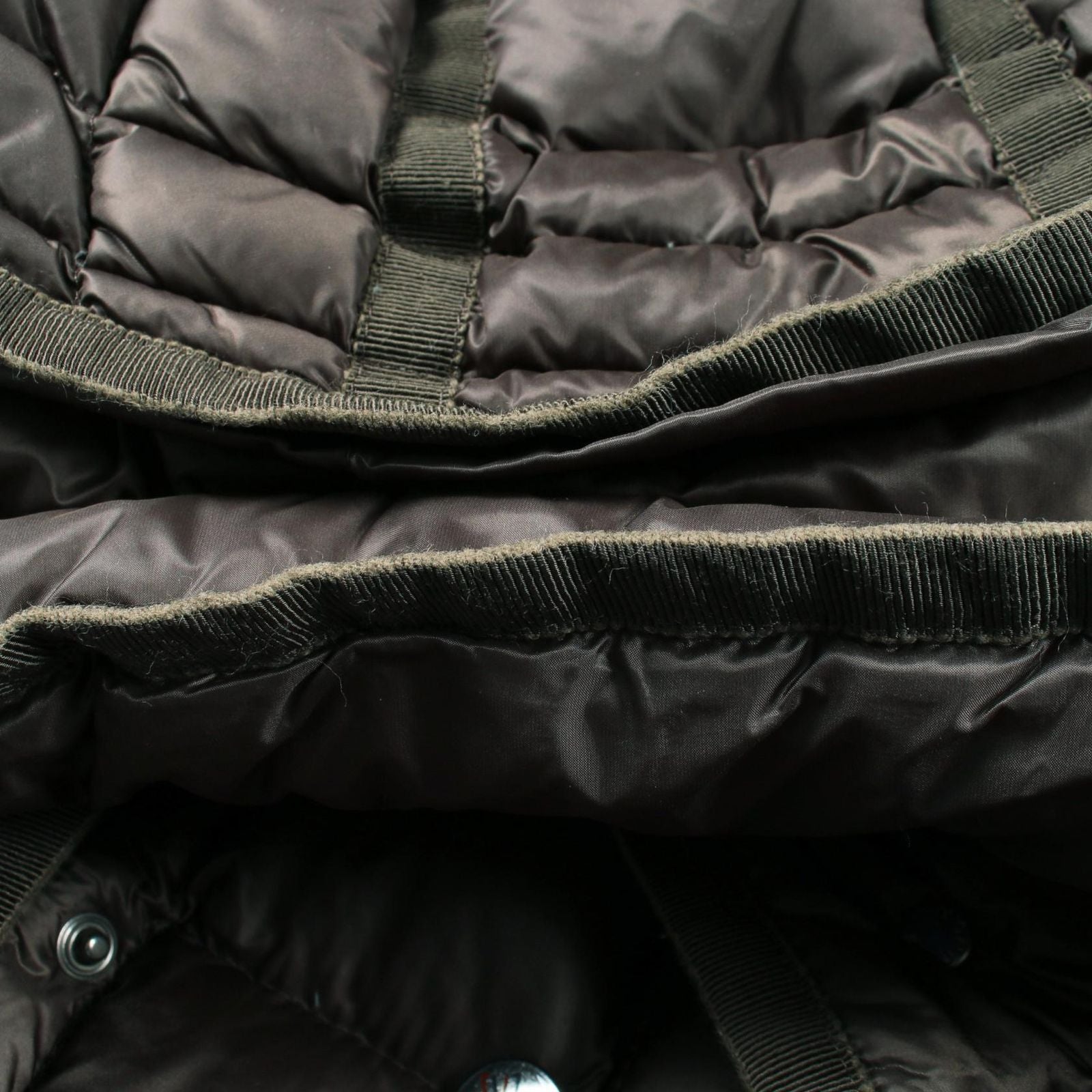 Moncler Down Jacket Hermine Dark Green Nylon Coat — view 6