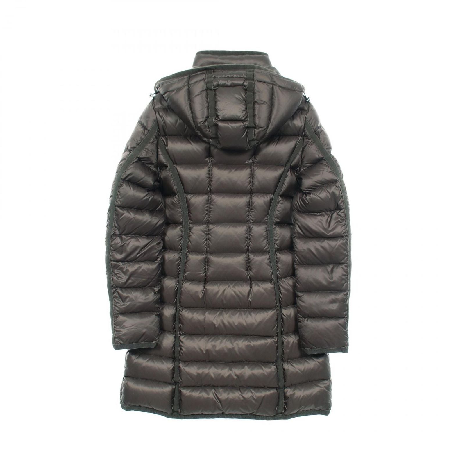Moncler Down Jacket Hermine Dark Green Nylon Coat — view 2