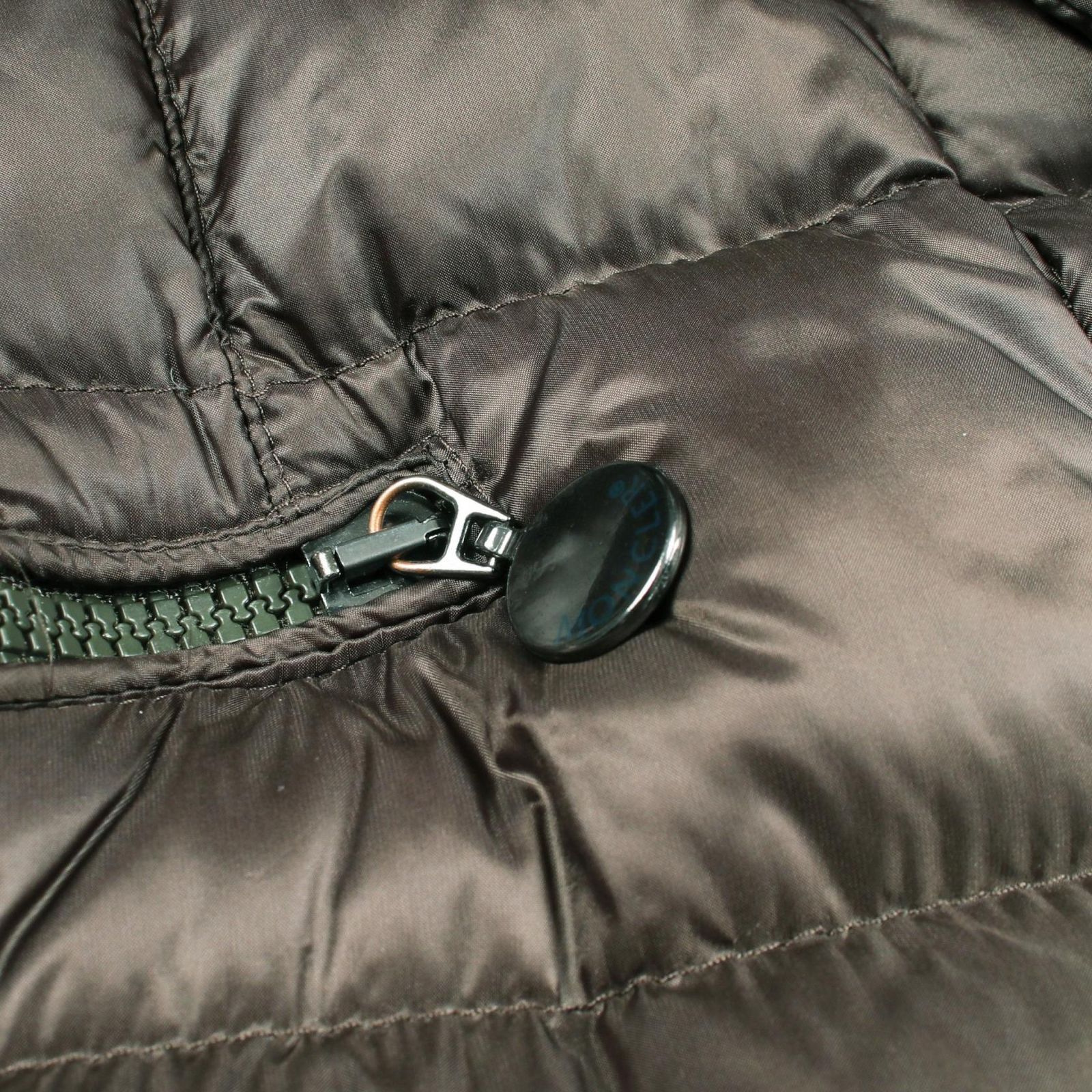 Moncler Down Jacket Hermine Dark Green Nylon Coat — view 9