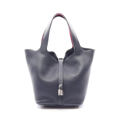 Hermes Handbag Picotin Lock MM Blue New Rosepurple Leather MM Eclat