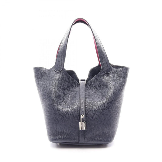 Hermes Handbag Picotin Lock MM Blue New Rosepurple Leather MM Eclat
