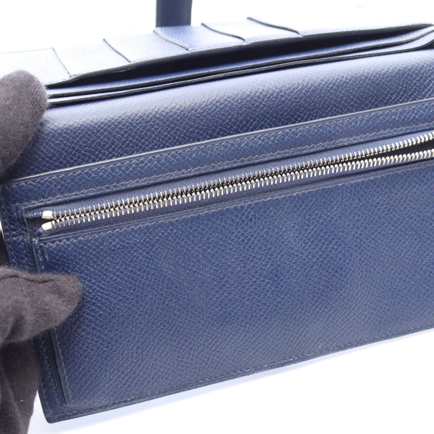 Hermes Bifold Wallet Bearn Souffle Blue Paradise Safi Leather — view 8
