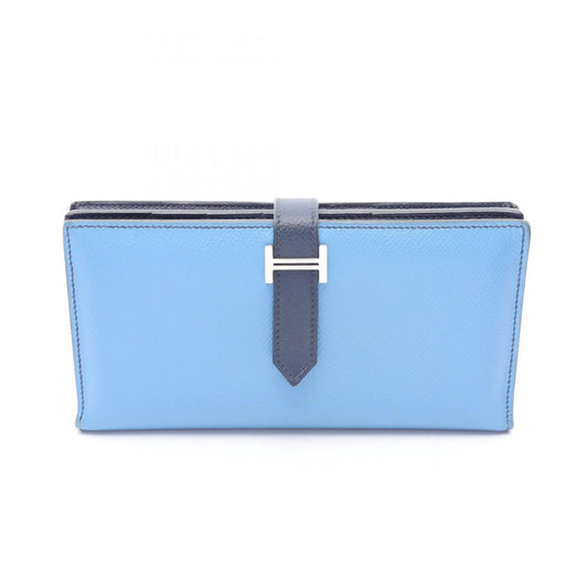 Hermes Bifold Wallet Bearn Souffle Blue Paradise Safi Leather