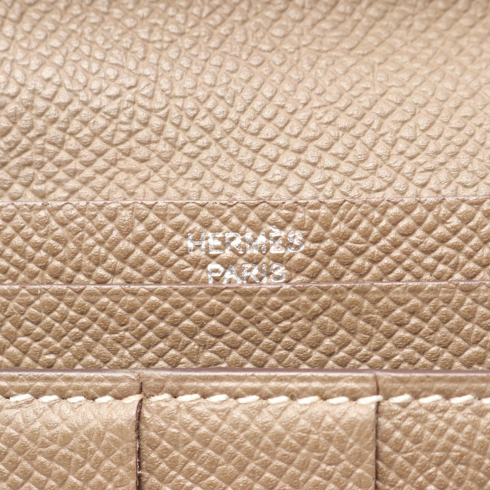 Hermes Bifold Wallet Bearn Souffle Etoupe Leather — view 5