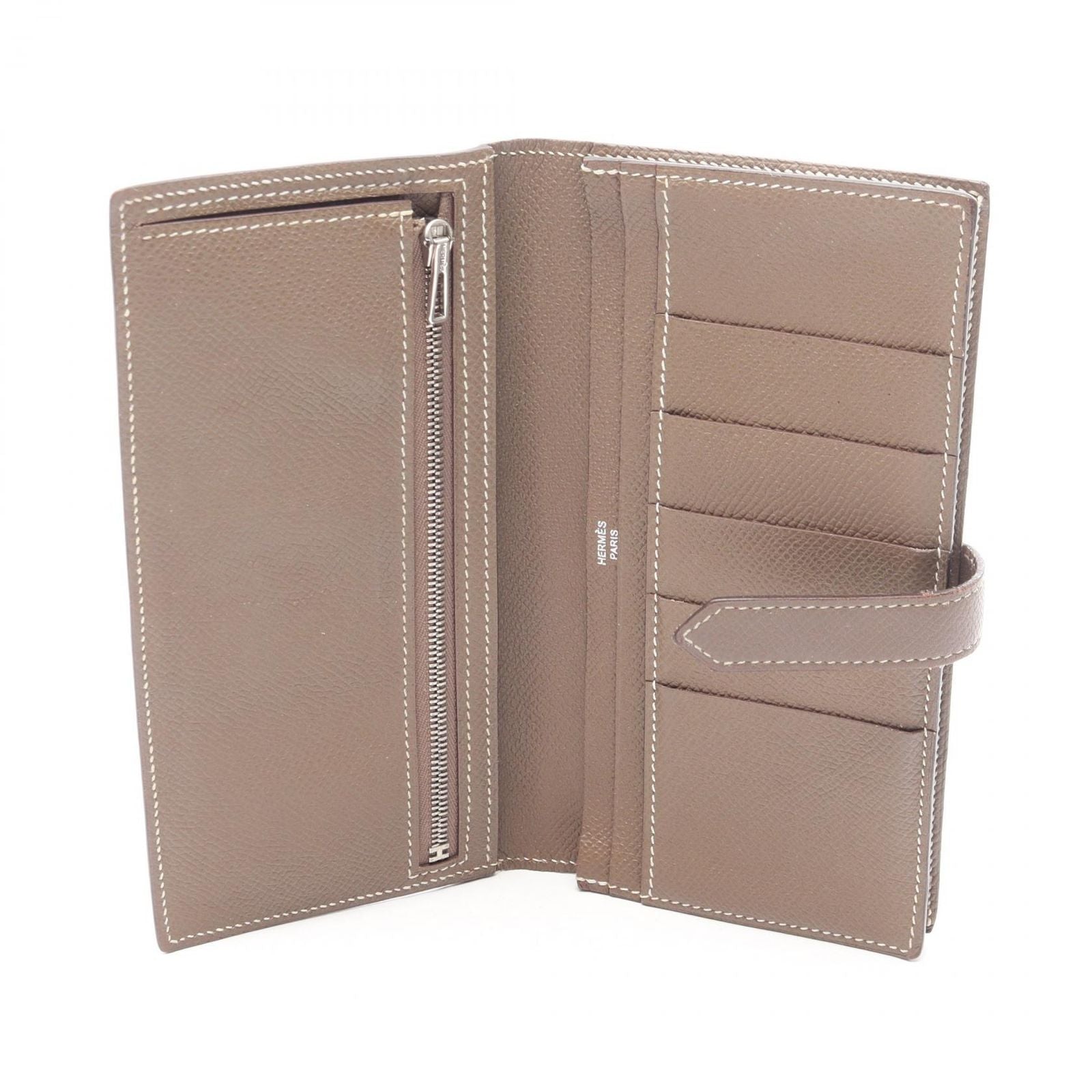 Hermes Bifold Wallet Bearn Souffle Etoupe Leather — view 3