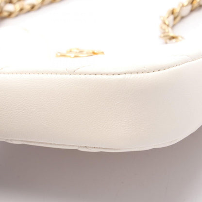 Chanel Shoulder Bag Quilted Small Pearl White Lambskin Chain — view 6