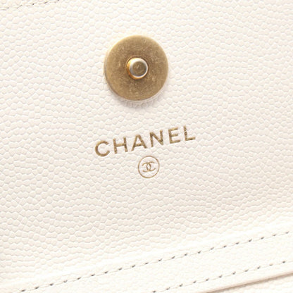 Chanel Shoulder Bag Quilted White Caviar Leather with Chain Card Case — view 4