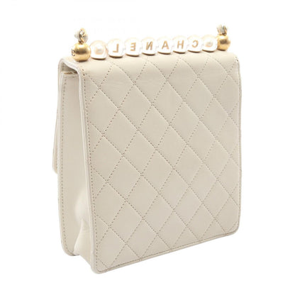 Chanel Shoulder Bag Quilted White Leather Chain — view 2