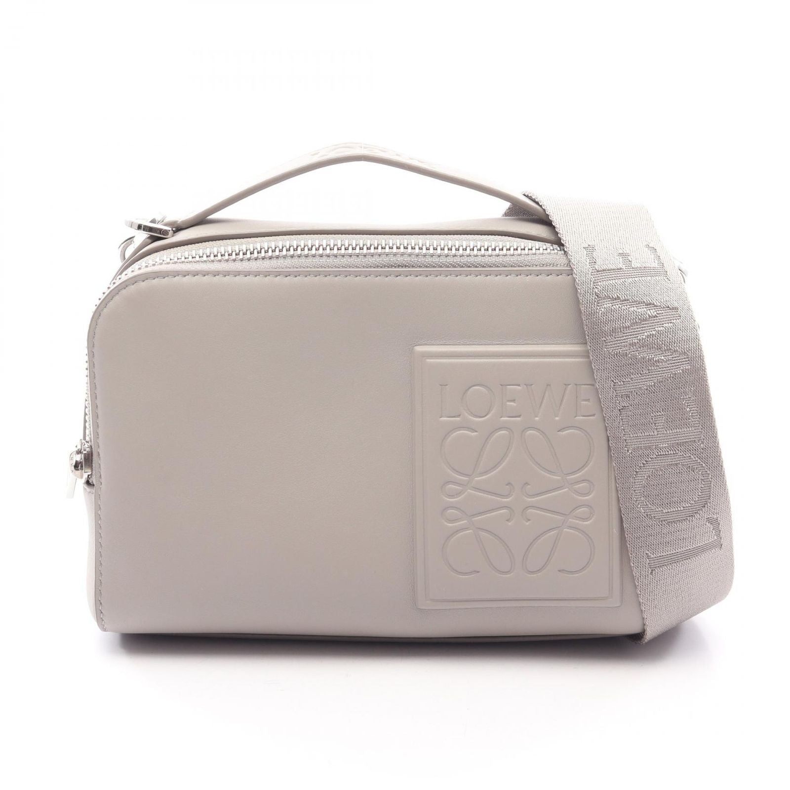Loewe Crossbody Camera Bag Mini 2-Way Light Gray Leather