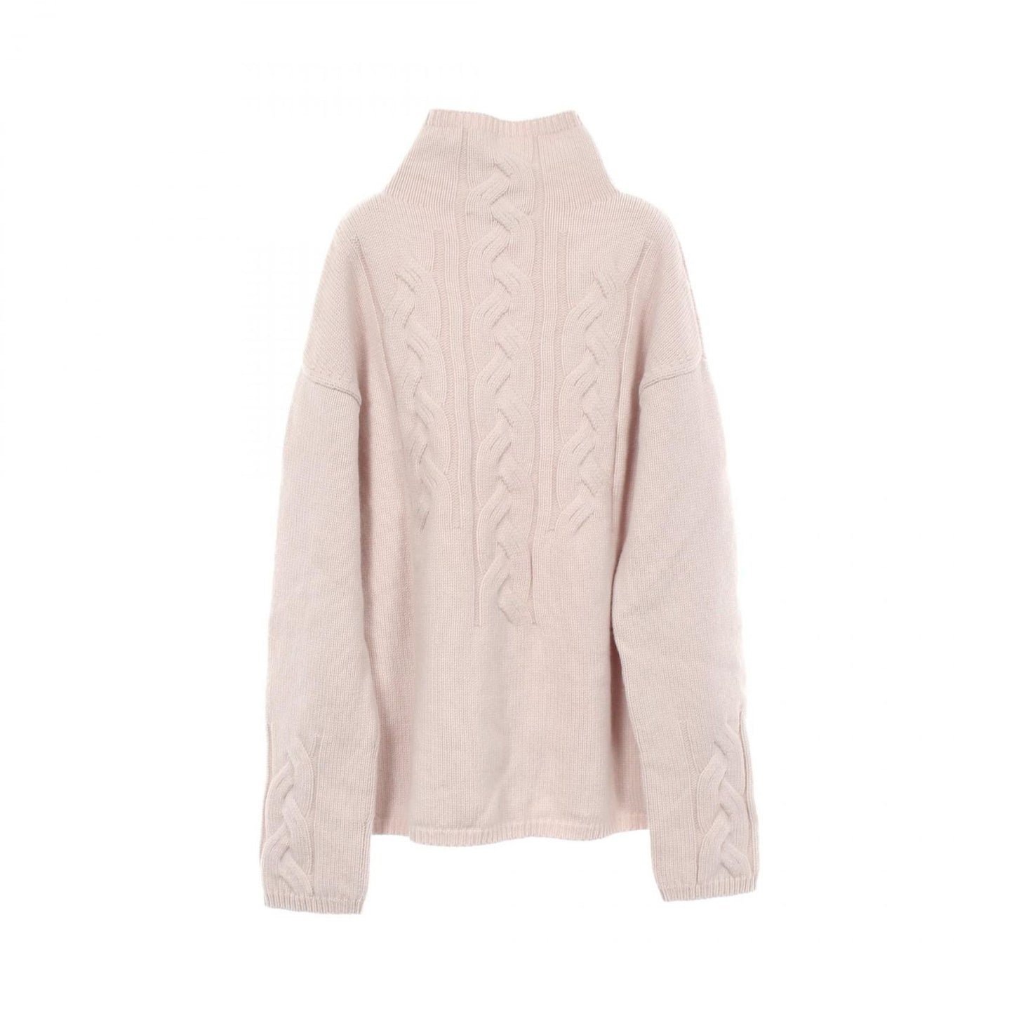 Max Mara S 'S Knit Kriss High Neck Sweater Gray Beige Wool Cashmere — view 2