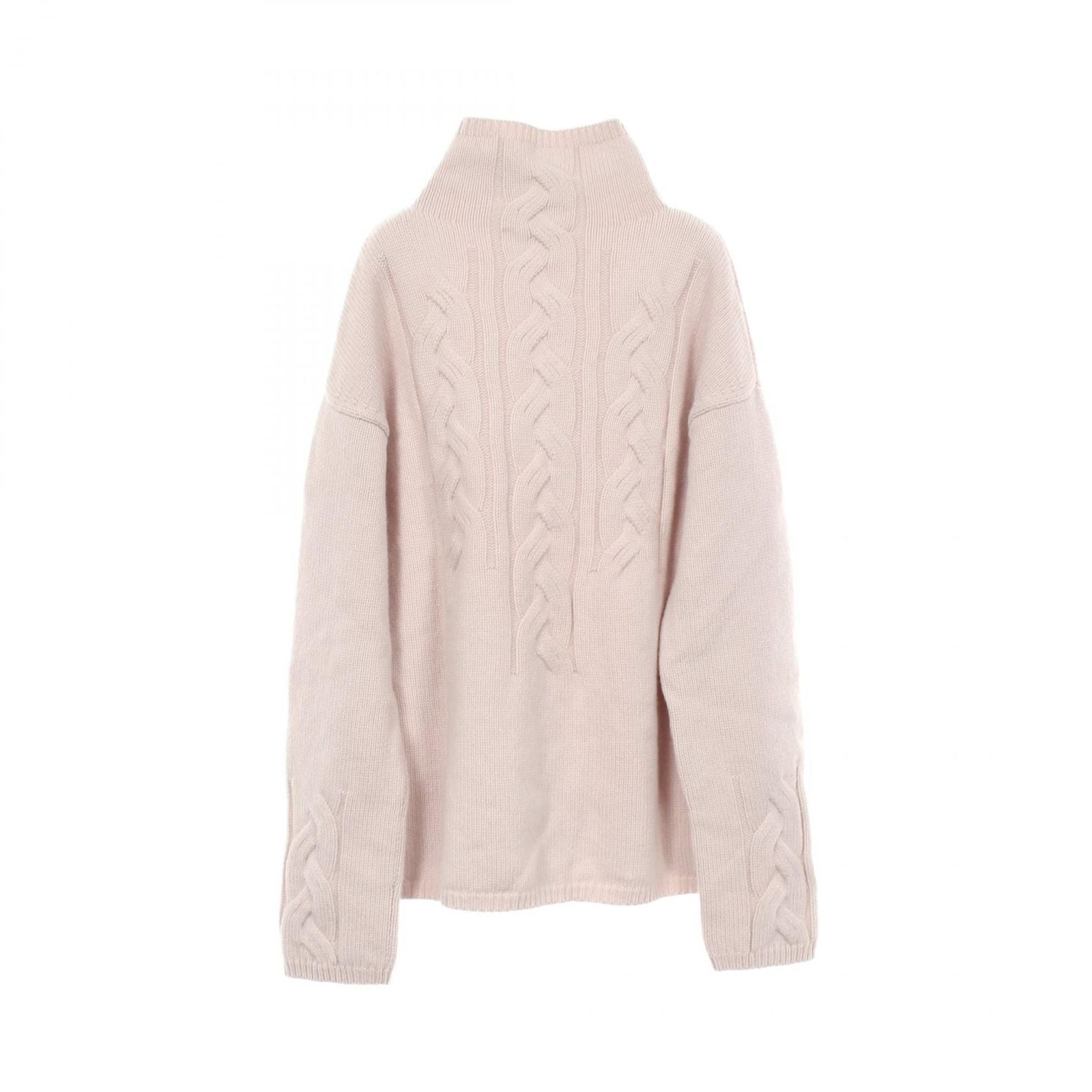 Max Mara S 'S Knit Kriss High Neck Sweater Gray Beige Wool Cashmere — view 2