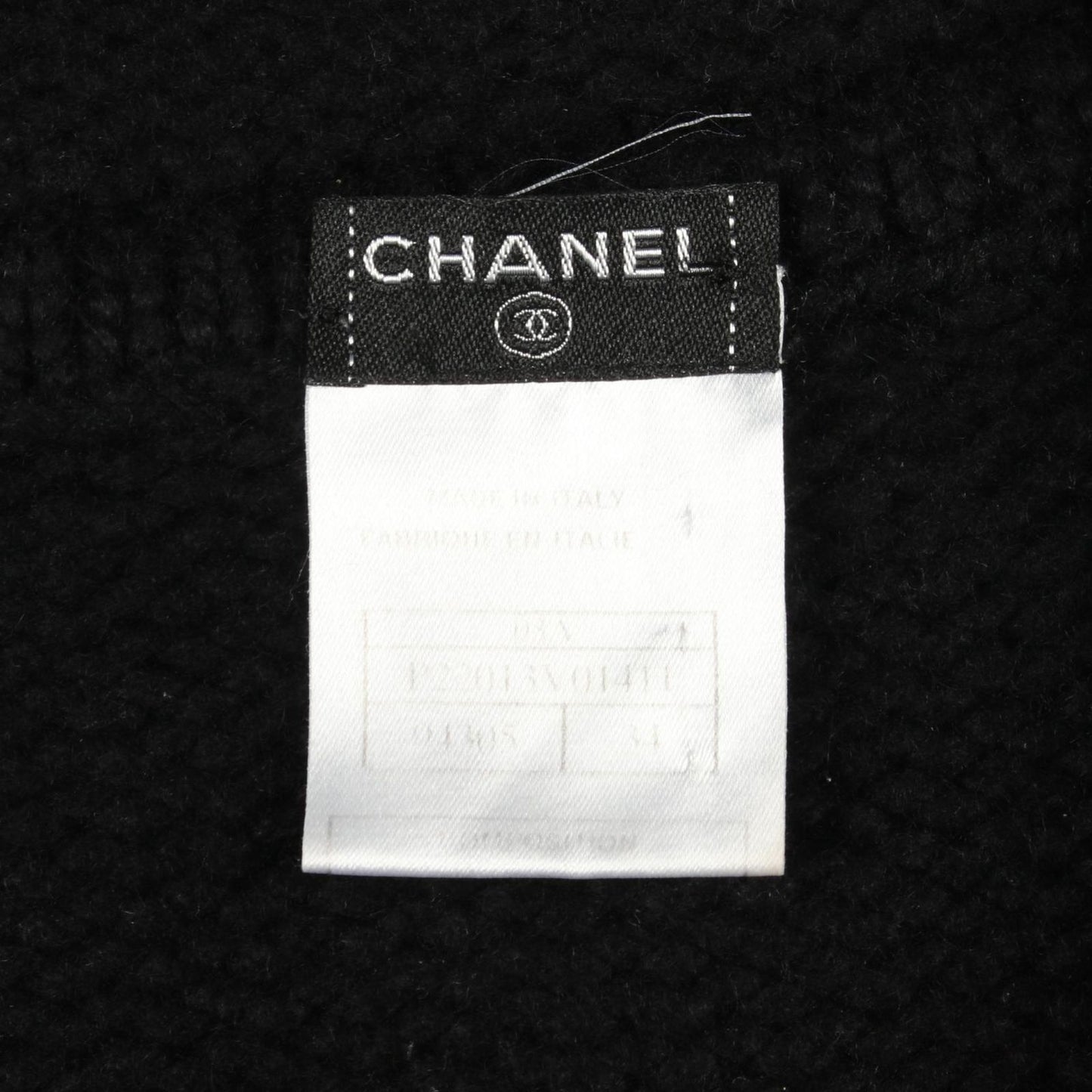 Chanel Zip Up Knit Black Cashmere Cardigan — view 3