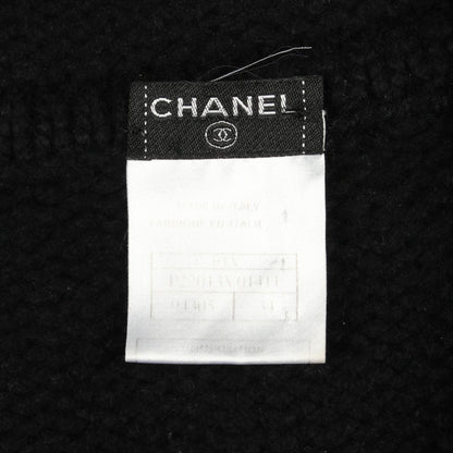 Chanel Zip Up Knit Black Cashmere Cardigan — view 3