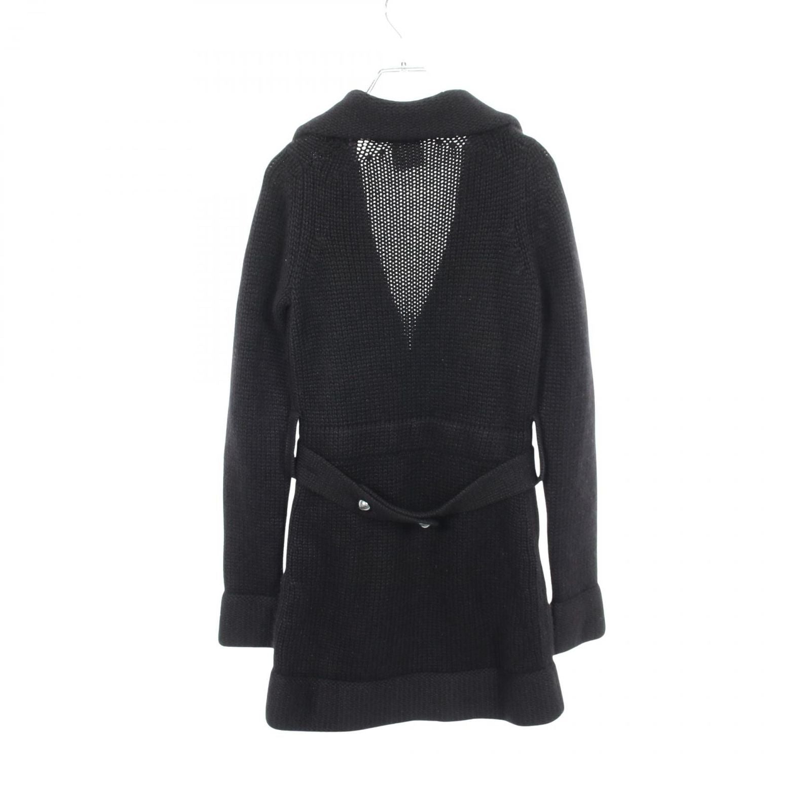 Chanel Zip Up Knit Black Cashmere Cardigan — view 2