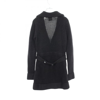 Chanel Zip Up Knit Black Cashmere Cardigan — view 2