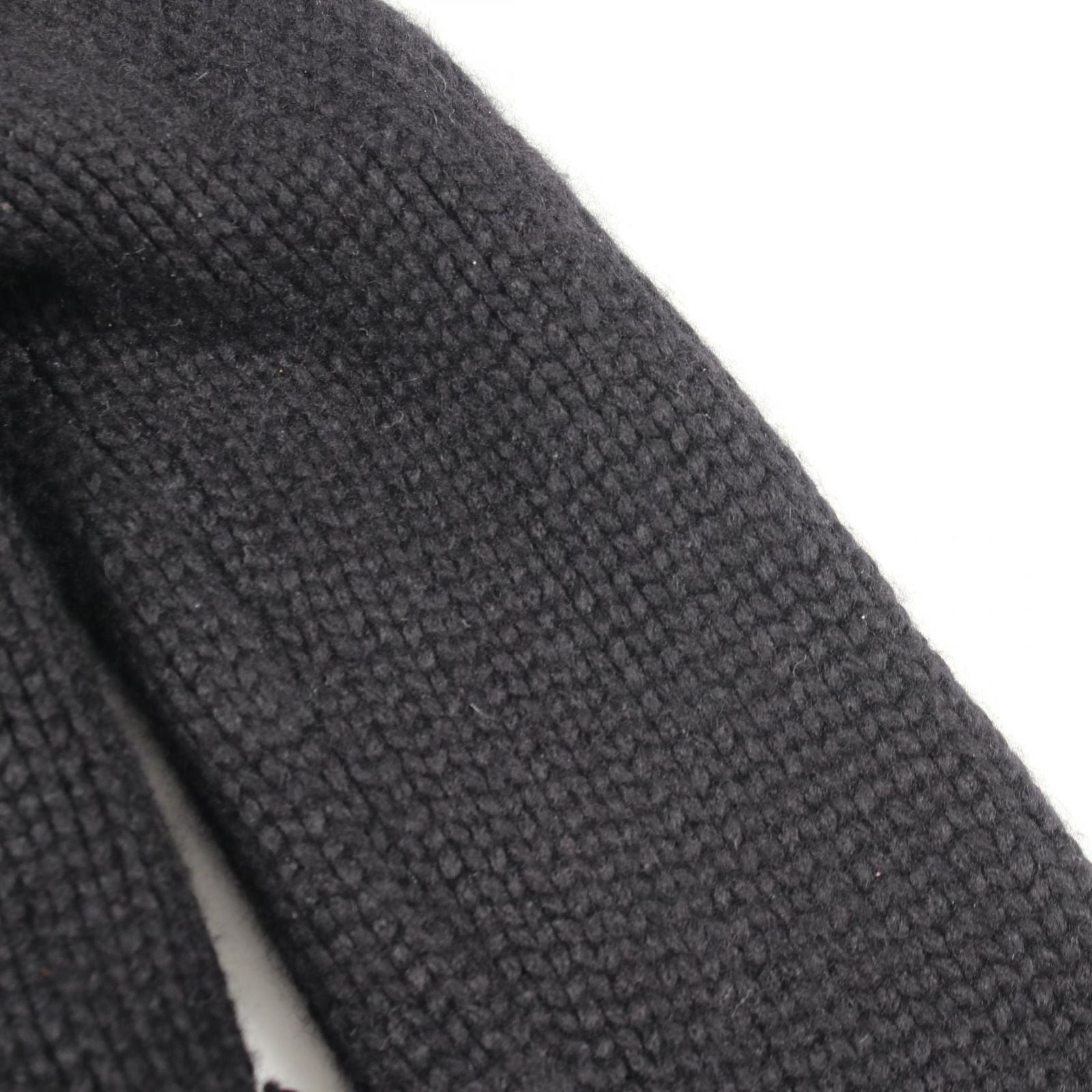 Chanel Zip Up Knit Black Cashmere Cardigan — view 6