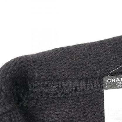 Chanel Zip Up Knit Black Cashmere Cardigan — view 5