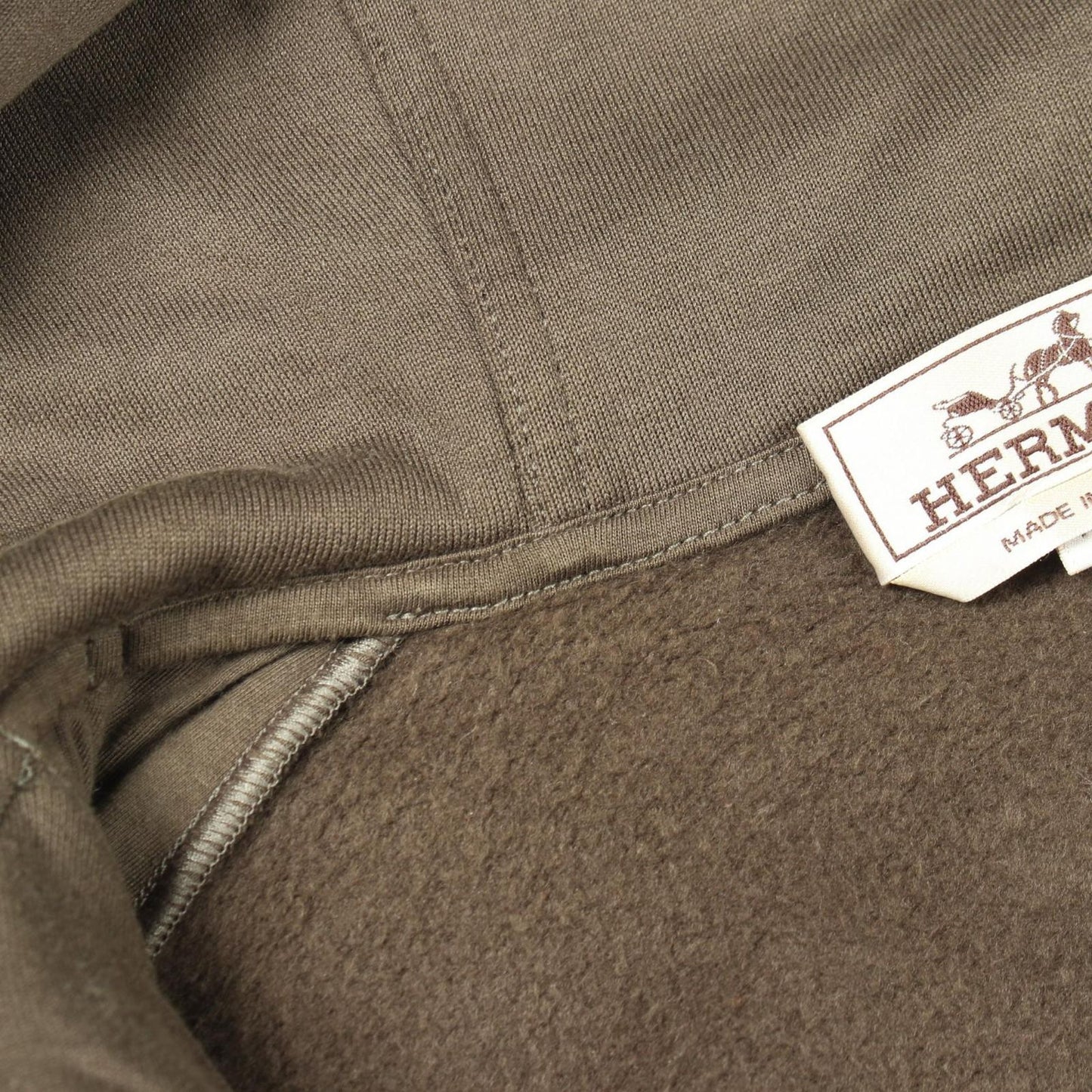 Hermes Hoodie Khaki Cotton — view 8