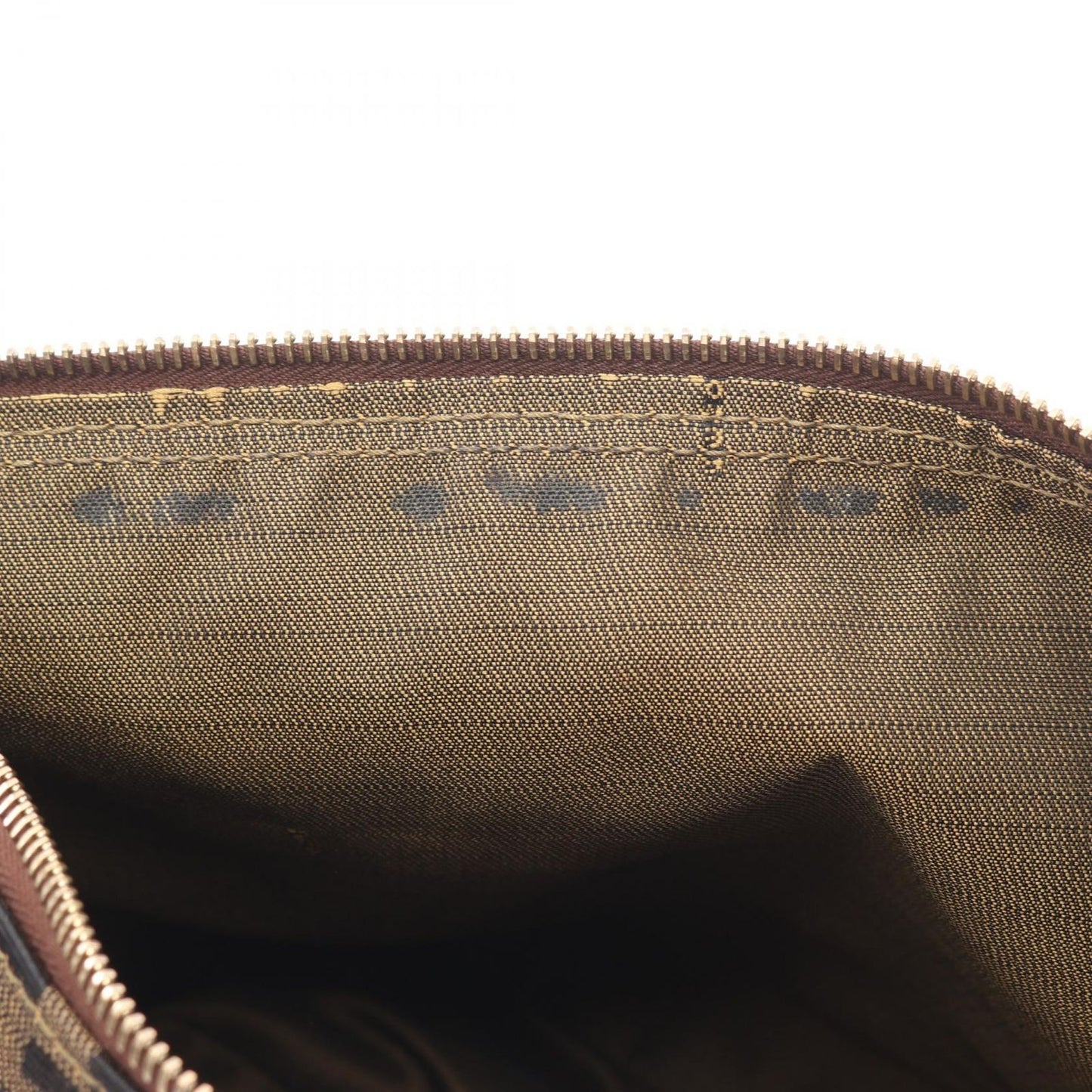 Fendi Shoulder Bag Zucca Bag Black Brown Nylon Leather — view 9