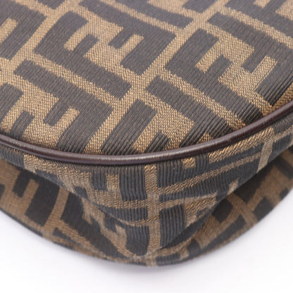 Fendi Shoulder Bag Zucca Bag Black Brown Nylon Leather — view 7