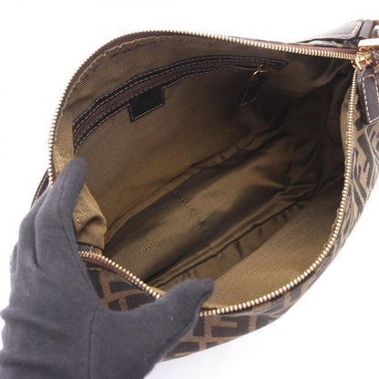 Fendi Shoulder Bag Zucca Bag Black Brown Nylon Leather — view 3
