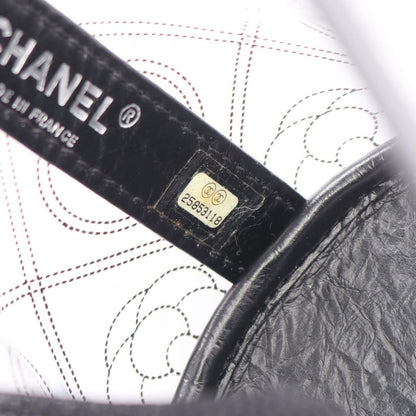 Chanel Shoulder Bag Camellia Clear Black Vinyl Leather CC Logo Chain — view 5