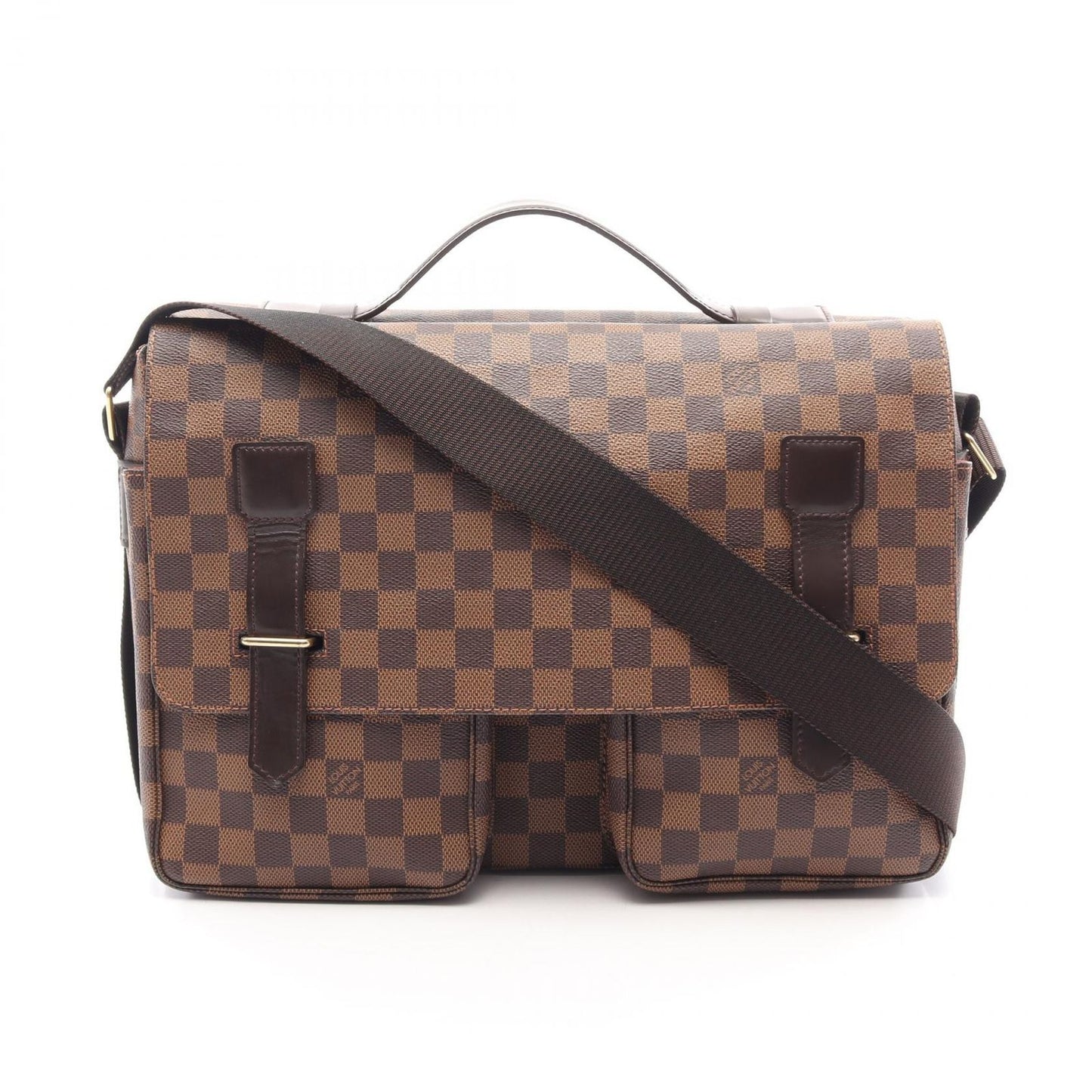 Louis Vuitton Shoulder Bag Broadway Damier Ebene Canvas Leather