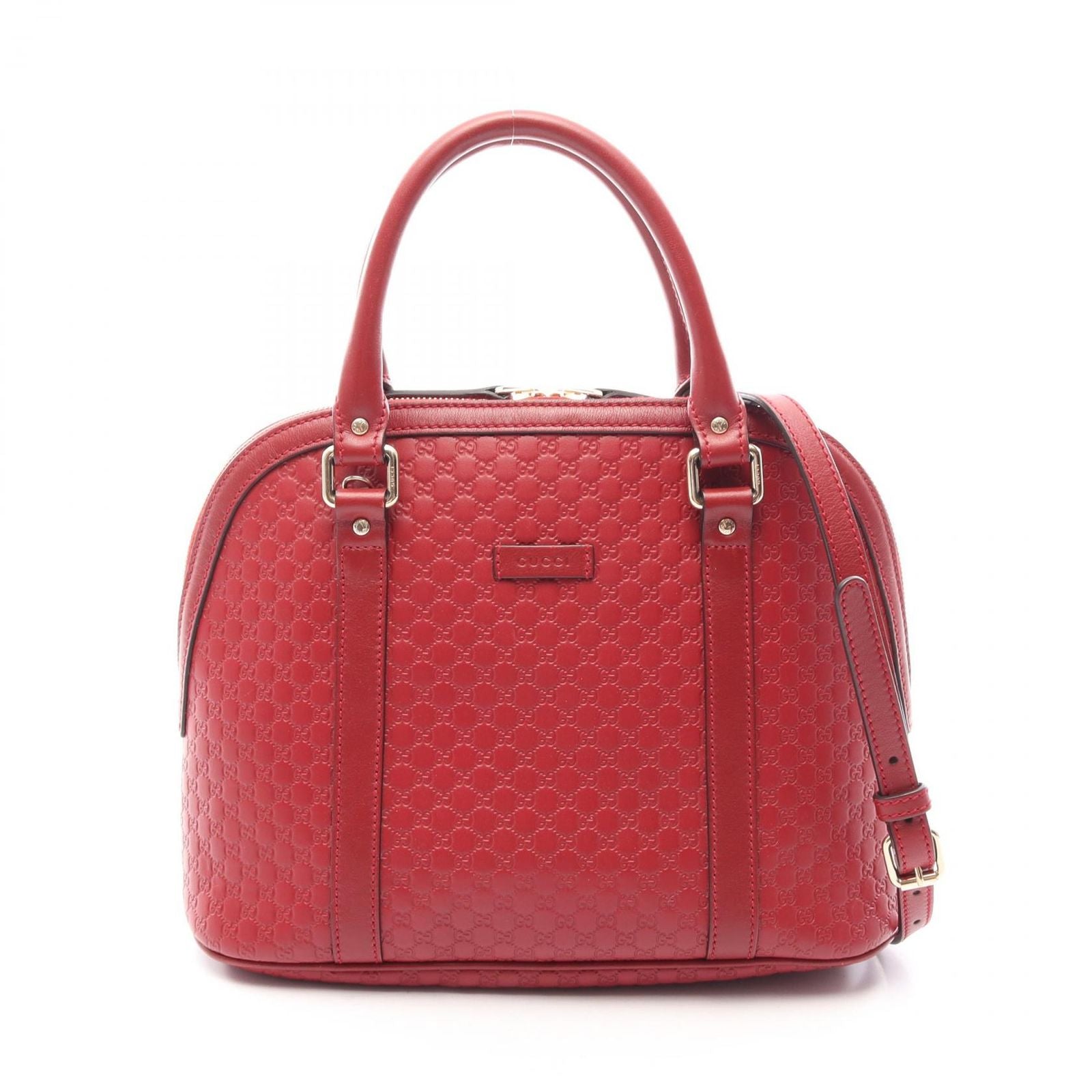 Gucci Handbag Micro Guccissima 2-Way Red Leather