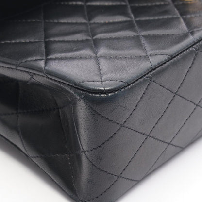 Chanel Shoulder Bag Quilted Double Flap Black Lambskin Chain — view 7