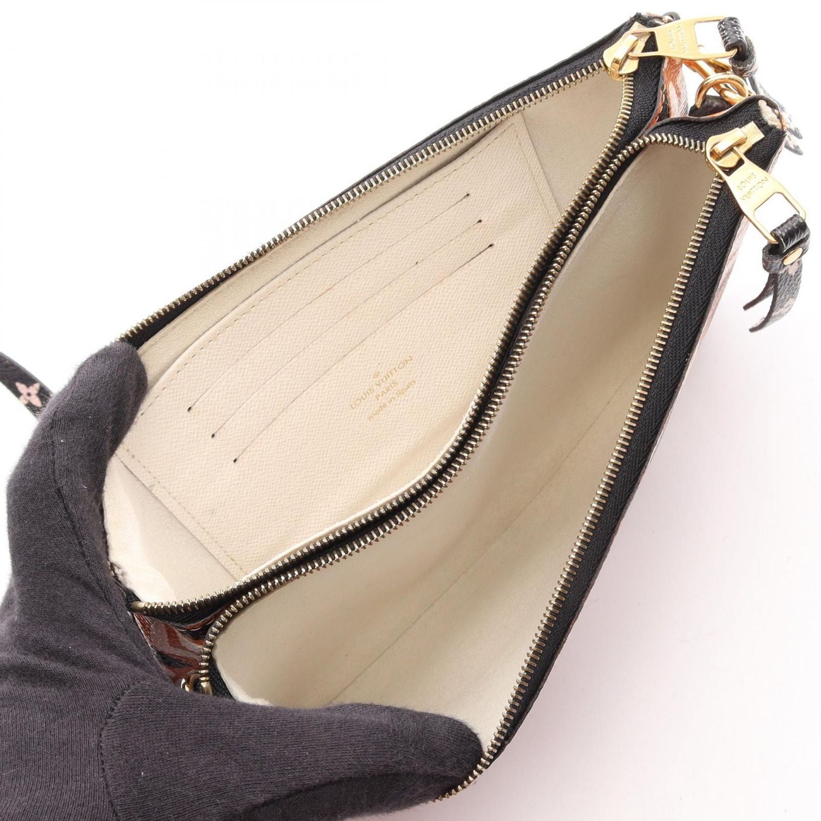 Louis Vuitton Shoulder Bag Pochette Double Zip LV Crafty Canvas — view 3