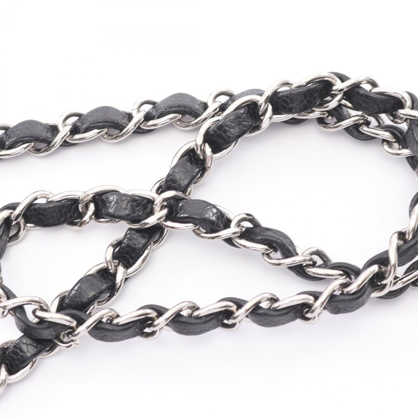Chanel Shoulder Bag Mini Quilted Black Caviar Leather Chain — view 9