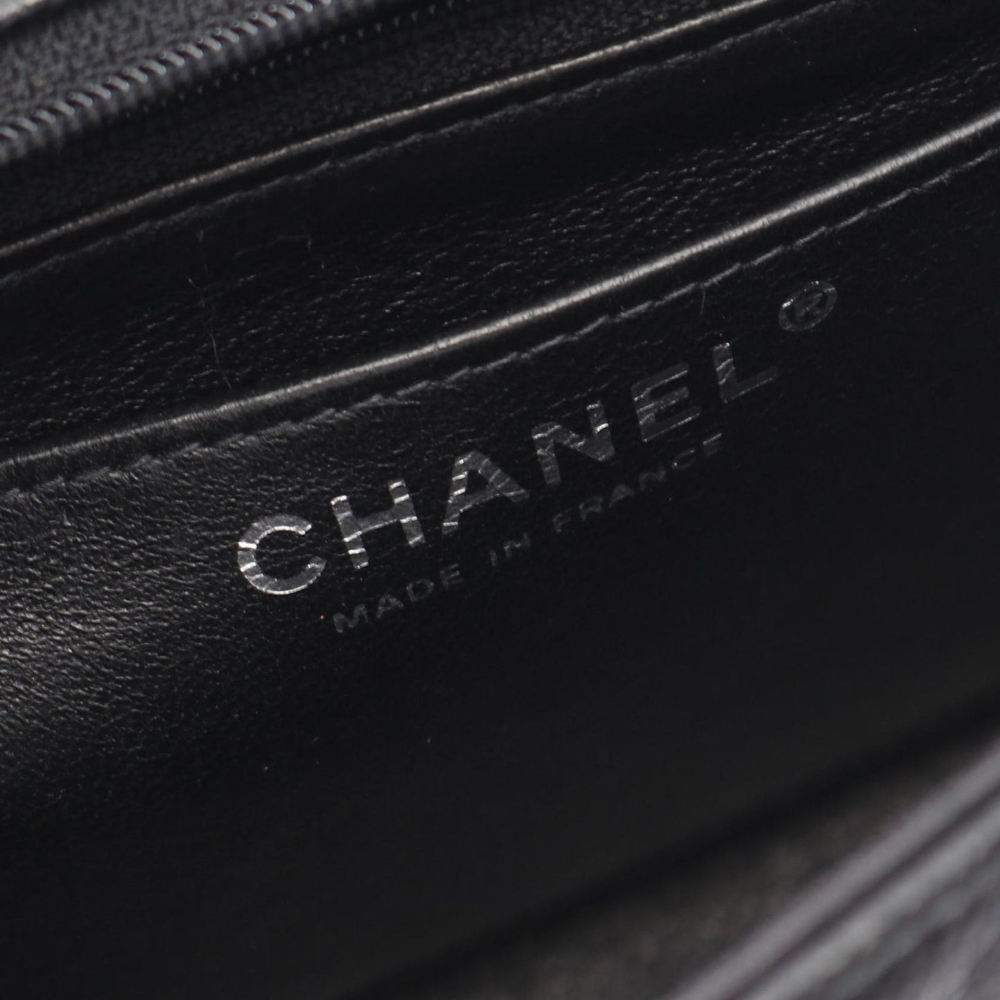 Chanel Shoulder Bag Mini Quilted Black Caviar Leather Chain — view 4