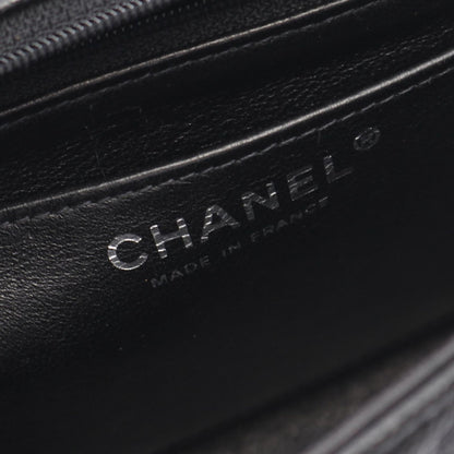 Chanel Shoulder Bag Mini Quilted Black Caviar Leather Chain — view 4