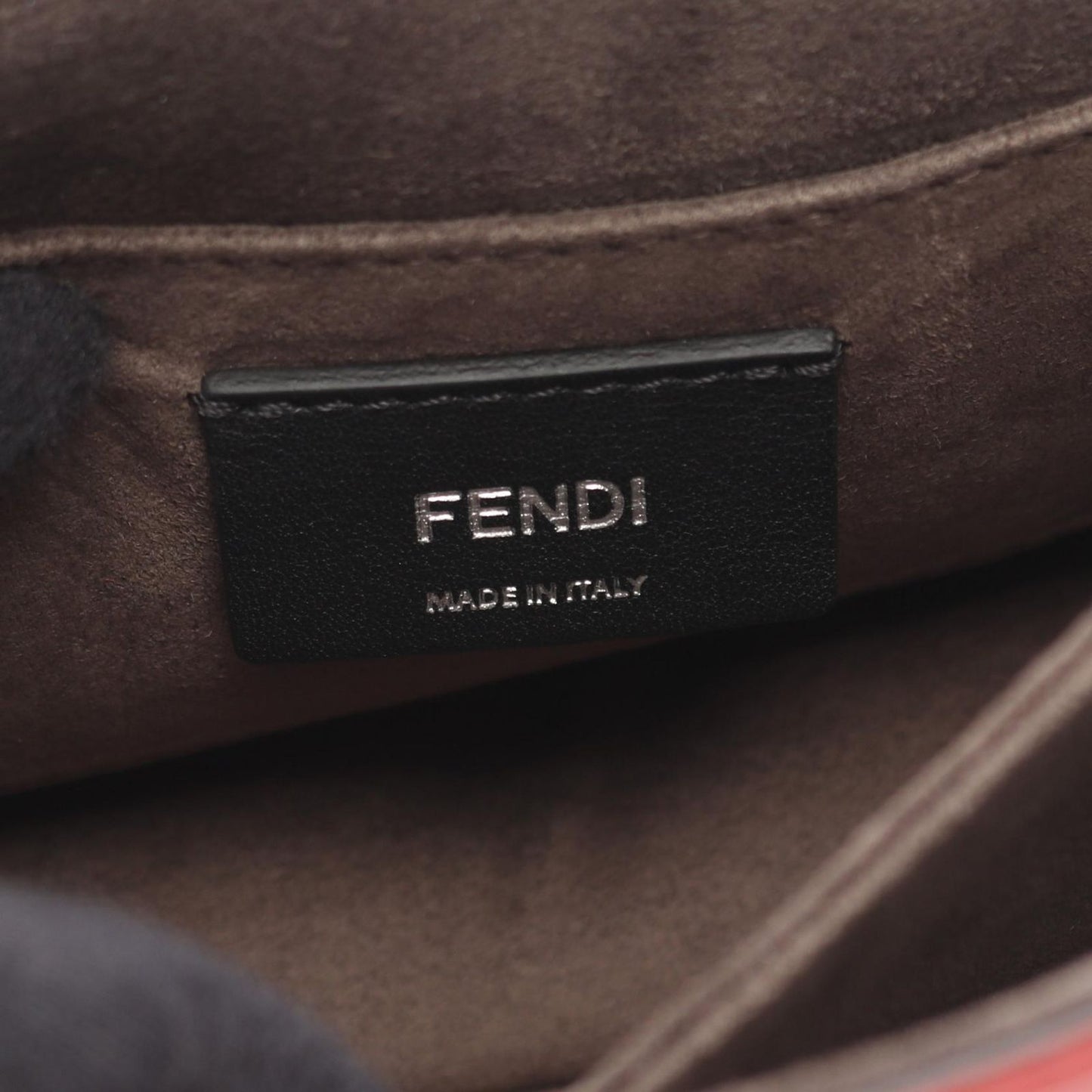 Fendi Shoulder Bag Mini Kan I Orange Brown Leather Mini Canai Studs Chain — view 4